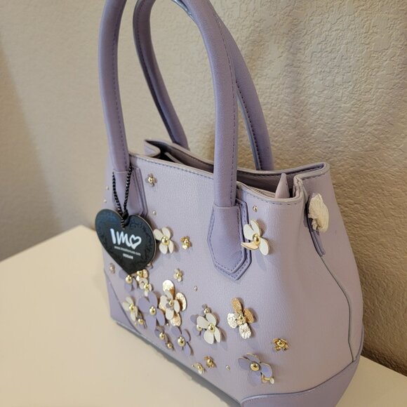 Imoshion USA Lavender Floral Satchel Bag | Vegan Leather | NWT - Picture 3 of 15